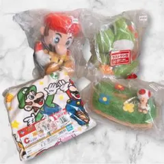 一番くじ スーパーマリオ　ぬいぐるみ　ひざかけ　ティッシュケース