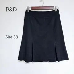 ボックスプリーツスカート ひざ丈スカート