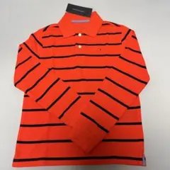 子供服　トミーヒルフィガー オレンジ ストライプ ポロシャツ M