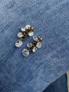 クリスタルドロップ型　イヤリング　ピアス　パーツ