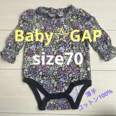 Baby ★GAP花柄ロンパース 0-3 months 薄手コットン100