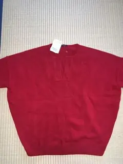 ジャーナルスタンダード　赤 五分袖ニットセーター