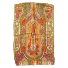 極美品✨ETRO エトロ シルク100% ペイズリー柄 ストール スカーフ