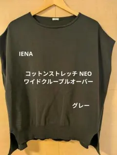 IENA コットンストレッチ NEOワイドクループルオーバー　グレーのサムネイル