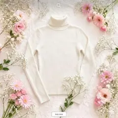 ユニクロ エクストラファインメリノリブタートルネックセーター L 毛100%