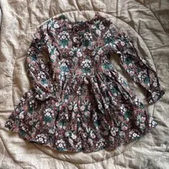 Jacadi花柄長袖ワンピース 128cm - メルカリ