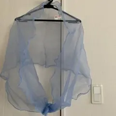 値札付き　ライトブルー ストール　ドレス　結婚式　二次会　パーティ小物　肩掛け