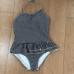 チェック柄フリル付き水着 約60cm