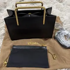 EMMA AURA☺︎エマオーラ☺︎ゴールド ハンドルバッグ ブラック レザー