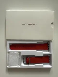 Apple Watch 42-45mm赤 レザーバンド