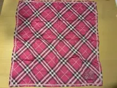 BURBERRY ピンク チェック柄 ハンカチ