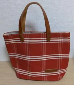 kii工房　ストライプチェック　トートバッグ【ほぼ新品】