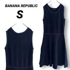 BANANA REPUBLIC ネイビー ノースリーブワンピース 膝丈