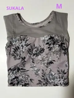 LAVA フラワープリント メッシュタンクトップ ピンク系 Mサイズ