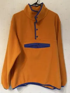 オレンジ ハーフジップ フリースジャケット 古着