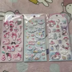 サンリオ ジュエルマシュマロステッカー　マイメロ シナモロール キティ　シール