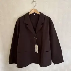 新品　タグ付　未使用　無印良品　無印　トップス　ジャケット　ブラウン　シャツのサムネイル