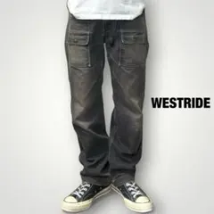 WESTRIDE ベルテッドダックブッシュパンツ フェードブラック バイカーのサムネイル