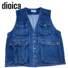 美品★ dioica デニムベスト 4ポケット　デニム