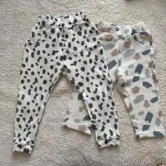 ドット柄とストローク柄パンツ 2枚組