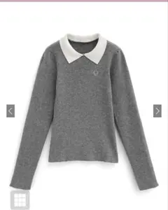 GRL ロゴ刺繍襟付きニットトップス an1623