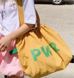【新品未開封】PWR バッグ ロゴ ナイロン　トートバッグ イエロー