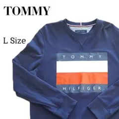 TOMMY HILFIGER スウェット L ネイビー ビッグロゴ トミー