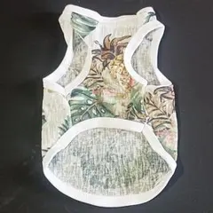 ペット服 犬 猫 タンクトップ ノースリーブ アロハシャツ ホワイト XLサイズのサムネイル