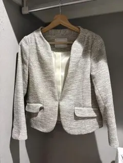 Couture brooch ノーカラーツイードジャケット 38のサムネイル