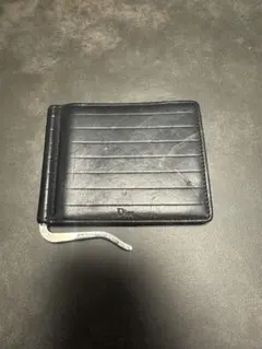 Dior ブラックレザー マネークリップ