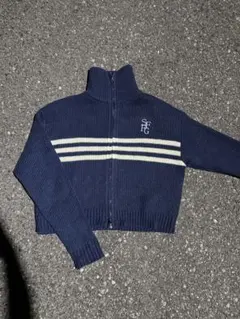 ネイビー ストライプ ニットセーター