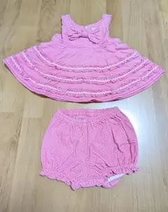 極美品　メゾピアノ　mezzopiano　セットアップ　70　ピンク