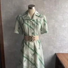 古着　ヴィンテージ 総柄ワンピースused ビンテージ　希少　昭和レトロ