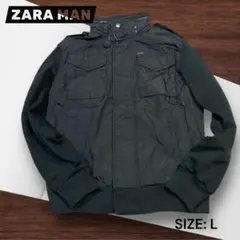 e847☆ZARA MAN BASICブラック ブルゾンジャンパー L