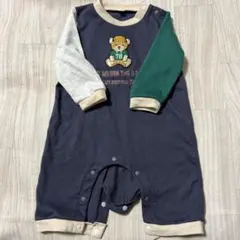 ロンパース 70 ネイビー グレー
