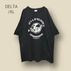 a142　【DELTA】　Tシャツ　黒　XL　輸入古着　アウターバンクス