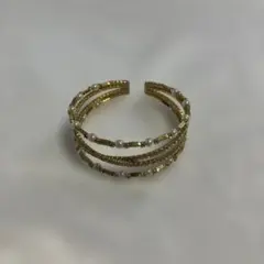 ゴールド メタル パール 3連ブレスレット　アクセサリー