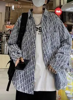 Dロゴブランドプリントオーバーサイズシャツワンピヴィンテージノベルティシャツ