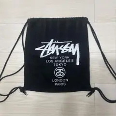 STUSSYロゴナップサック ブラック バックパック