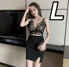 キャバドレス・ドレス・ワンピース・レディース・セクシー・レース・ミニ・黒・S S