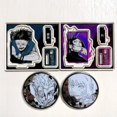 呪術廻戦 領域展開フェア 宿儺 裏梅 万 シルバー缶バッジ アクリルフィギュア