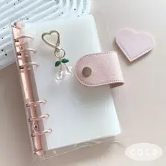 アクリルバインダー A6 韓国 セービング ハート ピンク さくらんぼ チャーム
