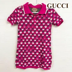 GUCCI 花柄 半袖ポロワンピース