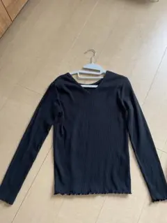 FREAK'S STORE 黒リブ編み長袖トップス