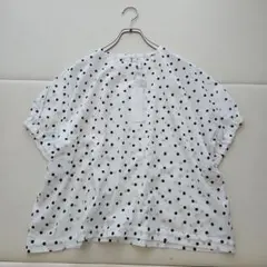 かぐれ ドット刺しゅうワイドプルオーバー ゆったり Vネック シンプル