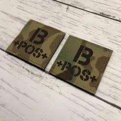 【Z162】ミリタリー パッチ ワッペン 血液型 B 迷彩 マルチカム