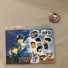名探偵コナン 空港シールセットと缶バッジセット　砂丘