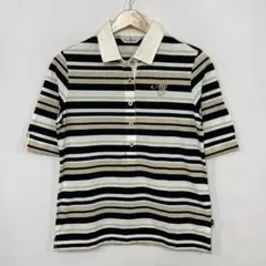 Munsingwear 半袖ポロシャツ（M）ボーダー柄 刺繍ロゴ ゴルフ 春夏のサムネイル