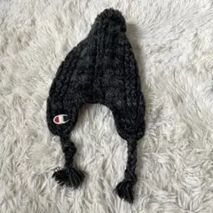 Champion グレー ニット帽 ポンポン付き