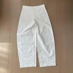 ジャージーバレルレッグパンツ　オフホワイト　M